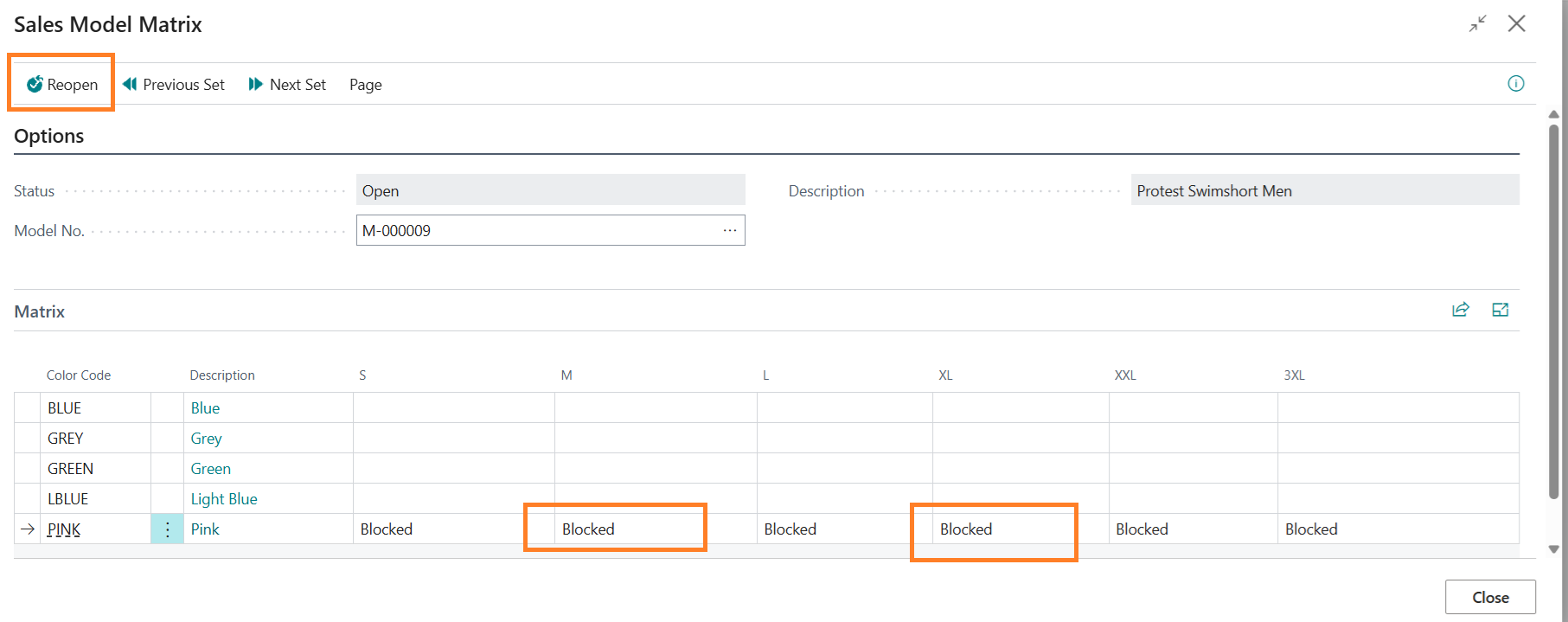 FCP37 Sales Order Matrix