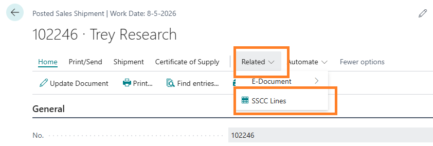 SSC13 Posted Sales Shipment